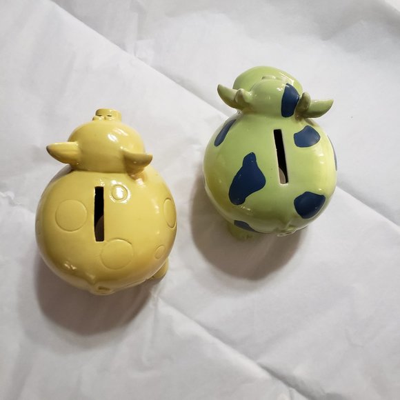 Ceramic Animal Banks ,Pig and Cow.  Vintage - Picture 2 of 4